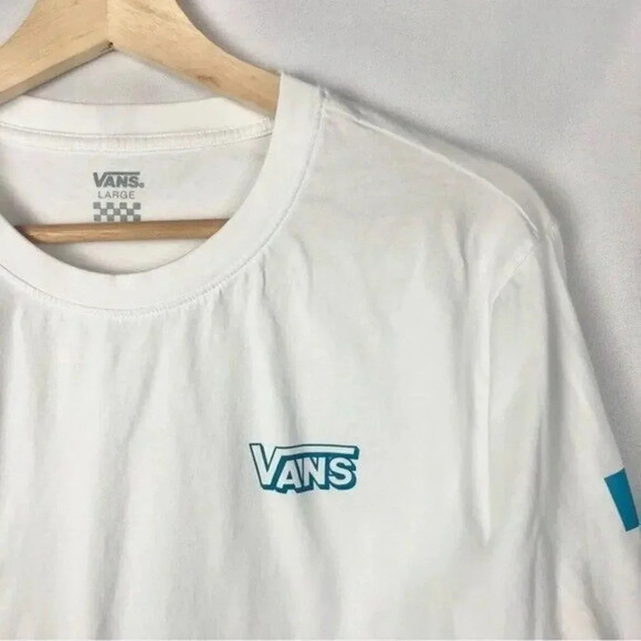 Vans White Downpour Rainbow Checker Crop Long Sleeve T-Shirt L - Picture 4 of 4